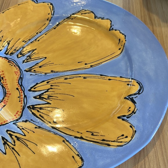 Ceramic Hand-painted Flower Platter Serving Plate Charger - Picture 3 of 4